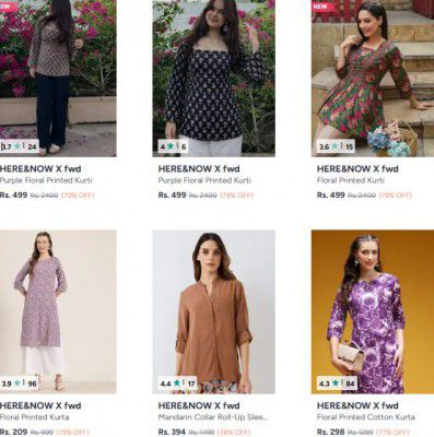 Myntra : Up to 81% OFF - Here And Now X fwd Clothings | For Womens