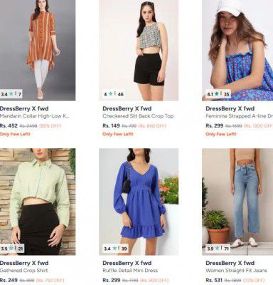 Myntra : Up to 82% OFF - DressBerry X fwd Clothings | For Womens