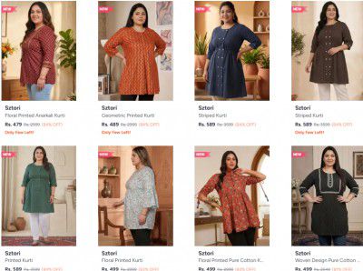 Myntra : Up to 84% OFF - Sztori Kurtis | Starts At Rs.479