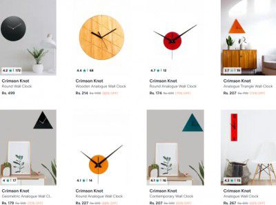 Myntra : Up to 85% OFF - Crimson Knot Clocks