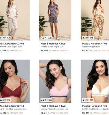 Myntra : Up to 85% OFF Mast And Harbour X fwd Clothings | For Womens