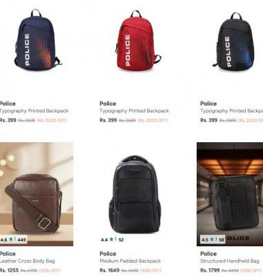 Myntra : Up to 85% OFF - Police Backpacks | Starts At Rs.399
