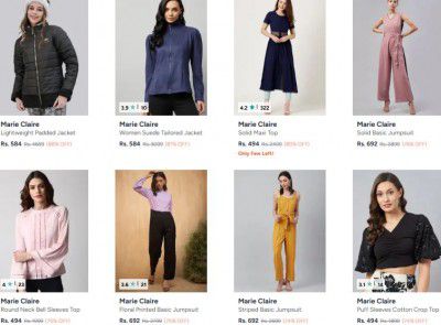 Myntra : Up to 88% OFF -  Marie Claire Womens Clothings | Starts At Rs.464