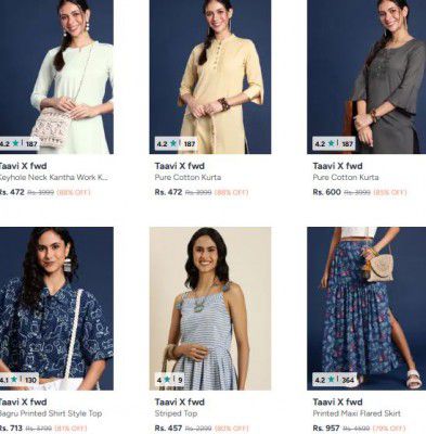 Myntra : Up to 88% OFF - Taavi X fwd Clothings | For Womens