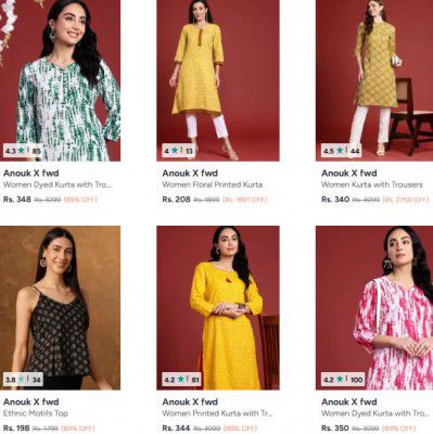 Myntra : Up to 89% OFF - Anouk X fwd Clothings | For Womens