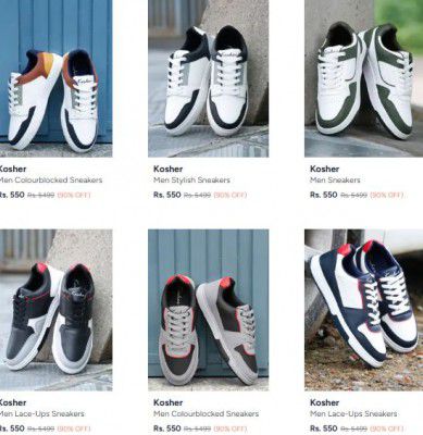 Myntra : Up to 90% OFF - Kosher Casual Shoes | Starts At Rs.550