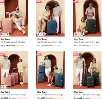 Myntra : Up to 90% OFF - Red Tape Trolley Bag | Starts At Rs.1899
