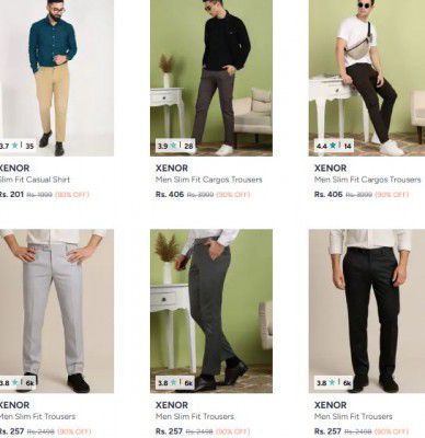 Myntra : Up to 90% OFF - Xenor Clothings For Mens | Starts At Rs.161