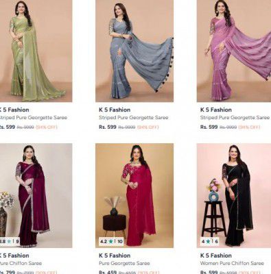 Myntra : Up to 94% OFF - K 5 Fashion Sarees 