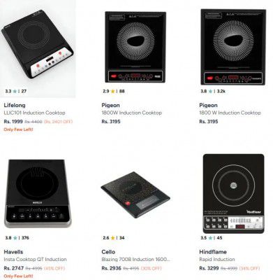 Myntra : Upto 63% OFF - Induction Cooktop | Starts At Rs.1597