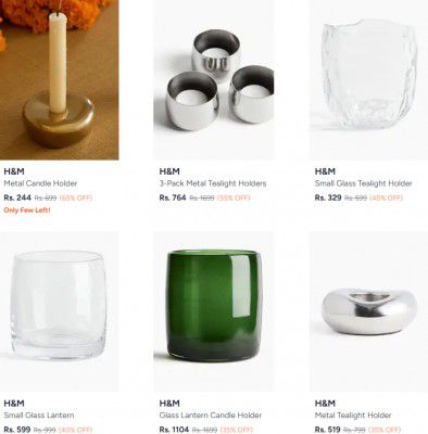 Myntra : Upto 65% OFF - H And M Candle Holders