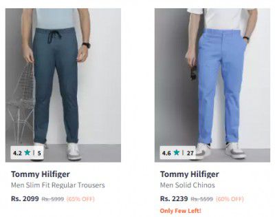 Myntra : Upto 65% Off On Tommy Hilfiger Mens Trouser | Starts At ₹1749