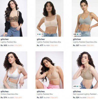 Myntra : Upto 77% OFF - Glitchez Bra | For Womens