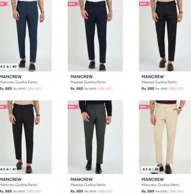 Myntra : Upto 78% OFF - Mancrew Trousers | For Mens
