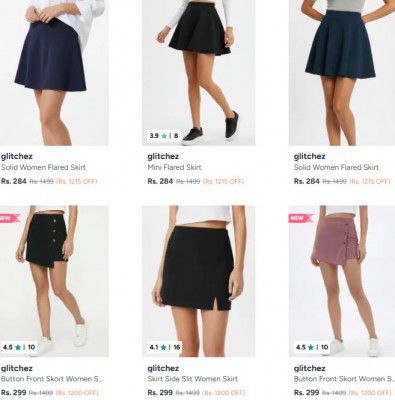 Myntra : Upto 81% OFF - Glitchez Skirt  | For Womens