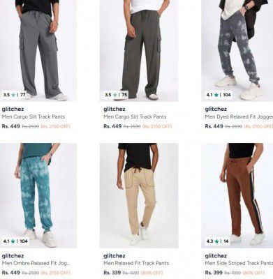 Myntra : Upto 82% OFF - Glitchez Track Pants | For Mens