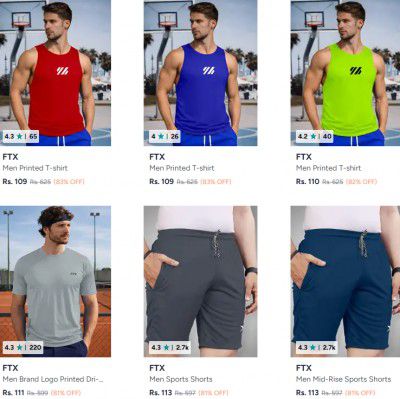 Myntra : Upto 84% OFF - Ftx Clothings For Mens | Starts At Rs.109