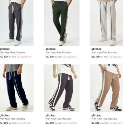 Myntra : Upto 84% OFF - Glitchez Trousers | For Mens