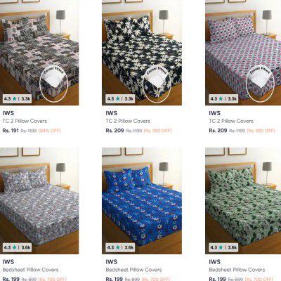 Myntra : Upto 84% OFF - Iws Bedsheets