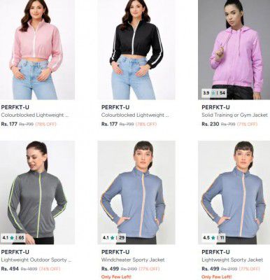 Myntra : Upto 84% OFF - Perfkt U Jackets For Womens | Starts At Rs.177 