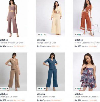 Myntra : Upto 85% OFF - Glitchez co ords | For Womens