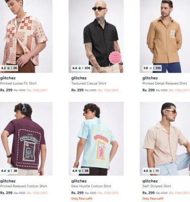 Myntra : Upto 85% OFF - Glitchez Shirt | For Mens