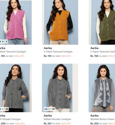 Myntra : Upto 87% OFF - Aarika Sweaters | For Women