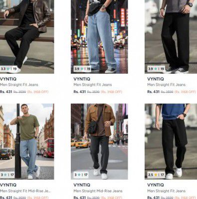 Myntra : Upto 88% OFF - Vyntiq Mens Jeans 