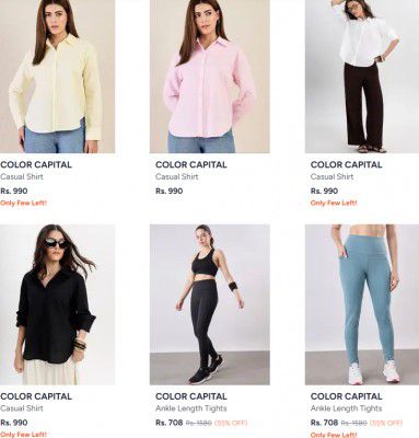 Myntra : Upto 90% OFF - Color Capital Clothings | For Womens