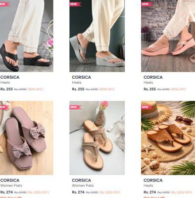 Myntra : Upto 90% OFF - Corsica Footwear | For Womens 