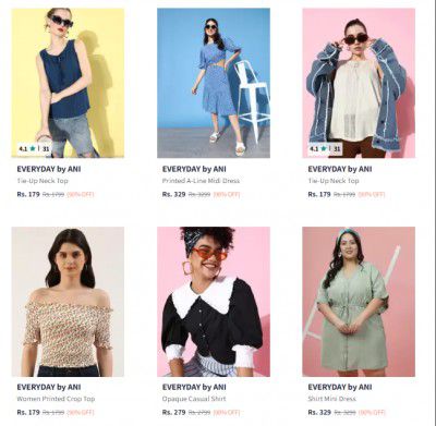 Myntra : Upto 90% Off On EVERYDAY by ANI Women's Clothing