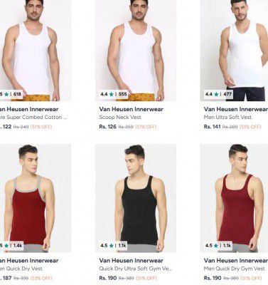 Myntra : Van Heusen Innerwear Vests Starts At Rs.122