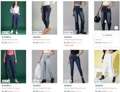 Women's Jeans at Upto 85% Off | Starts at Rs 341