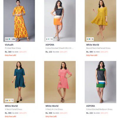 Myntra: Women's Dresses Upto 90% Off