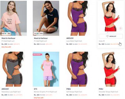 Myntra : Women's Night suits Upto 80% Off | Starts ₹299