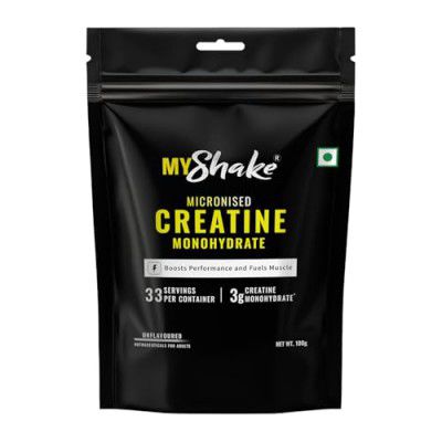 MyShake Micronised Creatine Powder - 100gm (33 Servings) | Rapid Absorption, Boost Strength & Fuels Muscle
