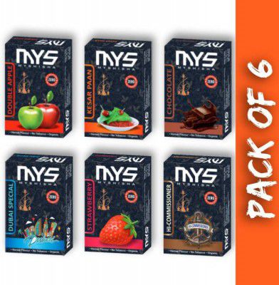 MYSHISHA Premium Quality Herbal Hookah Double Apple,Kesar Paan, Chocolate, Dubai Special, Strawberry ,Hi-Commissioner Hookah Flavor  (300 g, Pack of 6)