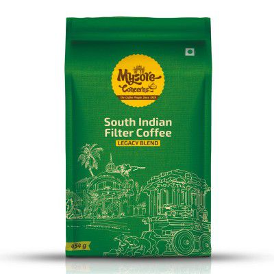 Mysore Concerns | Legacy Blend | Ground Coffee | South Indian Filter Coffee | 100% Pure Coffee | Freshly Roasted (250g) (Pack of 1, French Press)