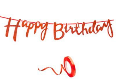 Mystic Toy Store Happy Birthday Decoration Kit Orange for Boys Girls Kids Women Adults Twins Car Decorations Decor Celebration Items Item Set Combo Reusable Cursive Banner