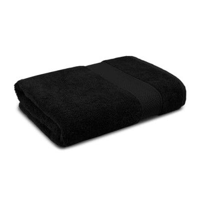 MYTRIDENT 100% Cotton Towels for Bath | Towels for Bath Large Size | Trident Bath Towel - Soft & Absorbent | 500 GSM | 1 Piece Bath Towel for Men/Women | Urban Comfort | 70 cms x 140 cms - Black