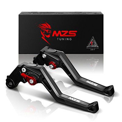 MZS Clutch Brake Levers Short Adjustment Square CNC Black Compatible with CBR650F CBR650FA CBR650R CB650F CB650R 2014-2021 | NC700X 2016-2021