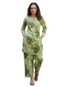 NAINVISH Ethnic Cotton Blend Co Ord Set | Casual Wear Pant Top Set | Fancy Co-Ord Set | Full Pair Set | Women Kurta Sets Kurtis | Women Kurta Pant Set | Coord Sets for Women | Green Top Pant Set...