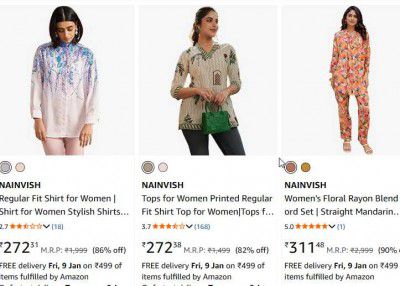 NAINVISH Women's Kurta Starts ₹178 | Upto 90% Off