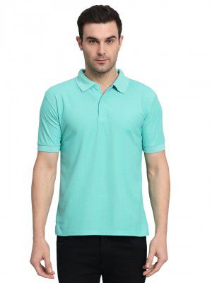 Naixa Men's Spun Matty Fabric Regular Fit Half Sleeve Polo T-Shirt for Men