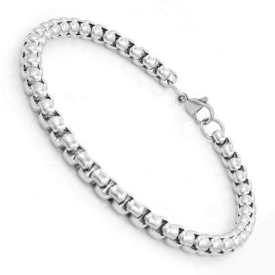 Nakabh 8 inch Stylish Chain Style Stainless Steel Bracelet for Men Boys Unisex