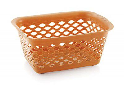 Nakoda Daisy Storage Basket Multipurpose Use for Kitchen & Home Organiser Box for Fruits Vegetables, Toys, Stationary items, Color May Vary, (32 x 24 x 14.6) cm