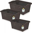 Nakoda Plastic 222 Aries Rectangular Storage Basket Without Lid Multipurpose Use For Kitchen&Home Organiser Box For Fruits Vegetables,Toys,Stationary Items,Color May Vary,Set Of 1(42.6 X 31 X 17.5)Cm...