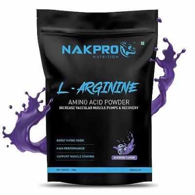 Nakpro L-Arginine Supplement Powder | 2g L-Arginine, 1.8kcal Energy (100g, Blueberry)