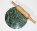 NAKSHENTPRIESES GREEN MARBLE ROLLING PIN AND BOARD CHAKLA BELAN 24 CM Rolling Pin & Board  (Green, Pack of 2)...