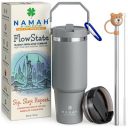 Namah™ 890 ML Stainless Steel Insulated Tumbler – Leak-Proof Travel Mug with Lid (Stormy Slate Gray)...